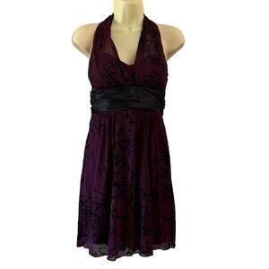Speechless Burgundy & Black Sparkle Halter Dress Size Small Special Occasion